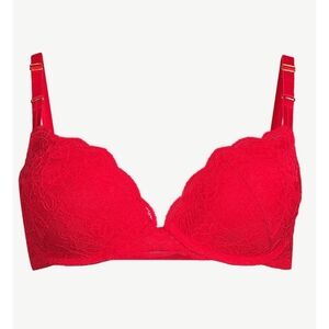 Woman's Brilliant Red Lace Push Up Bra    Various Sizes    NWT